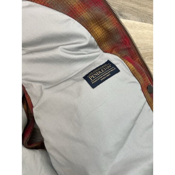 Timberland X Pendleton Wool Puffer Vest XXL Plaid Leather Down Filled Country - Picture 8 of 14